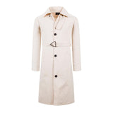 Men's Retro Classic Lapel Single Breasted Belt Long Trench Coat 55058957M