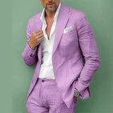 Men's Vintage Solid Color Lapel Long Sleeve Blazer 79196112Y
