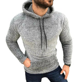 Men's Retro Casual Solid Color Plush Hooded Sweatshirt 40431253TO