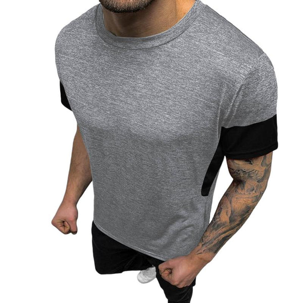 Men's Casual Retro Contrast Color Round Neck Short Sleeve T-shirt 55834054TO