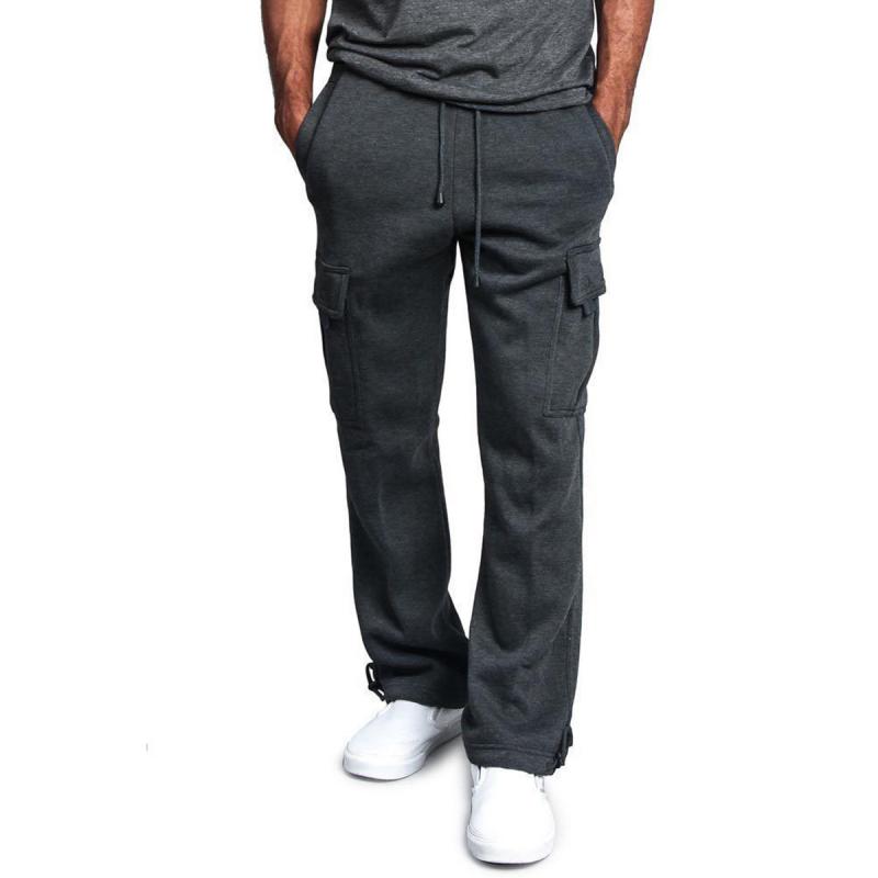 Men's Classic Retro Casual Cuffed Multi-Pocket Sweatpants 05037699K