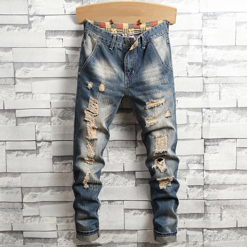 Men's Ripped Stretch Slim Jeans 34378530Y