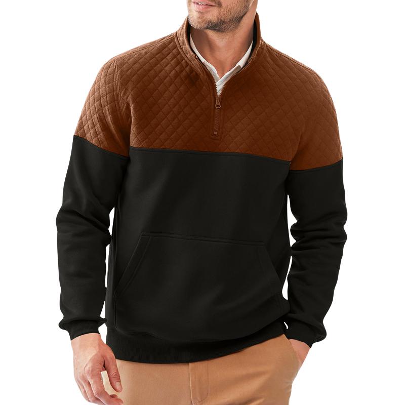 Men's Colorblock Half-Zip Outdoor Sweatshirt 68513698X