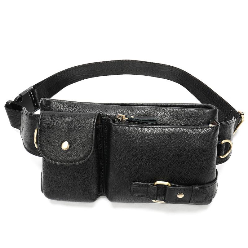 Men's Classic Genuine Leather Waist And Messenger Bag 80298381K