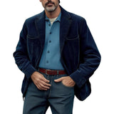 Men's Dark Blue Corduroy Jacket 67786798U