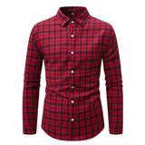 Men's Casual Plaid Long-Sleeved Shirt 85144499Y