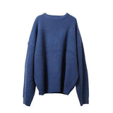 Men's Solid Round Neck Loose Long Sleeve Sweater 38532062Z