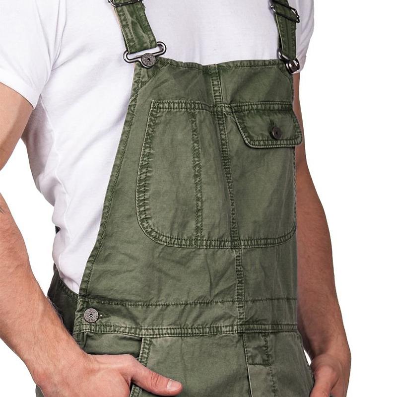 Herren Latzhose Cargo Shorts Freizeit Overalls 00360239Z