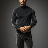 Men's Casual Turtleneck Slim Fit Velvet Long Sleeve T-Shirt 36075446K