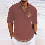 Men's Print Lapel Long Sleeve Casual Shirt 78243969Z