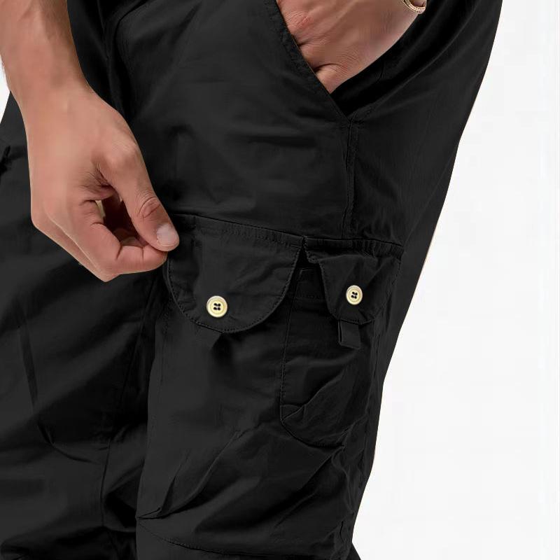 Men's Solid Color 3d Multi-Pocket Cargo Pants 99020847Y