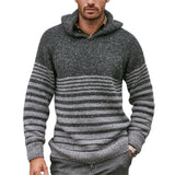 Men's Casual Striped Hooded Sweater 49515151F