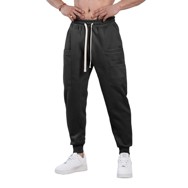 Men's Solid Color Elastic Waist Loose Sports Pants 46625398Z