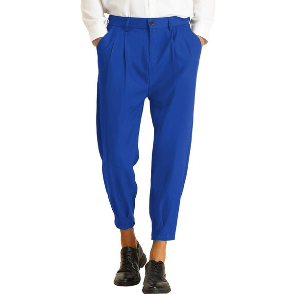 Men's Business Casual Solid Color Suit Pants 55098905Z