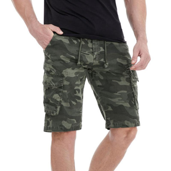 Men's Camouflage Drawstring Multi-Pocket Cargo Shorts 84045002Y