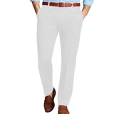 Men's Casual Solid Color Straight Slim Suit Pants 58370189M