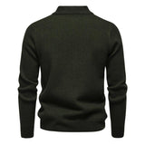 Men's Solid Color Stand Collar Zipper Knit Sweater 05520693Y