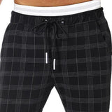 Men's Retro Casual Plaid Print Drawstring Sports Pants 14777214TO