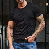 Men's Casual Solid Color Short-sleeved T-shirt 24318887TO