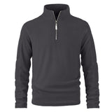 Men's Retro Casual Polar Fleece Solid Color Half Zip Sweatshirt 32478185TO