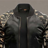 Men's Classic Retro Casual Stitching Camouflage Leather Jacket 18991830K