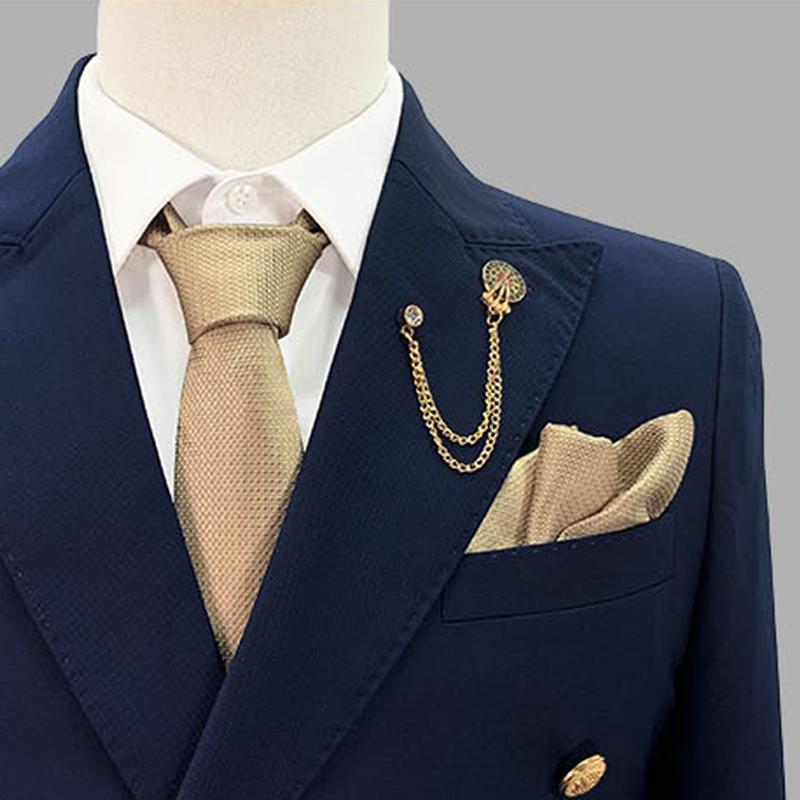 Men's Notch Lapel Double Breasted Slim 2 Piece Suit Set 02280526Z