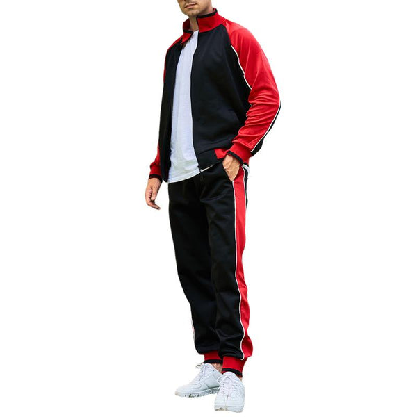 Men's Stand Collar Sweatshirt Trousers Sports Casual Set 90108588F