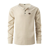 Men's Waffle Henley Collar Raglan Long Sleeve T-Shirt 09971833Y