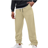 Men's Casual Loose Solid Corduroy Trousers 09648505Y