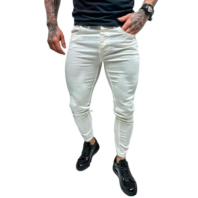 Men's Fashion Solid Color Slim Fit Jeans 15881366Y