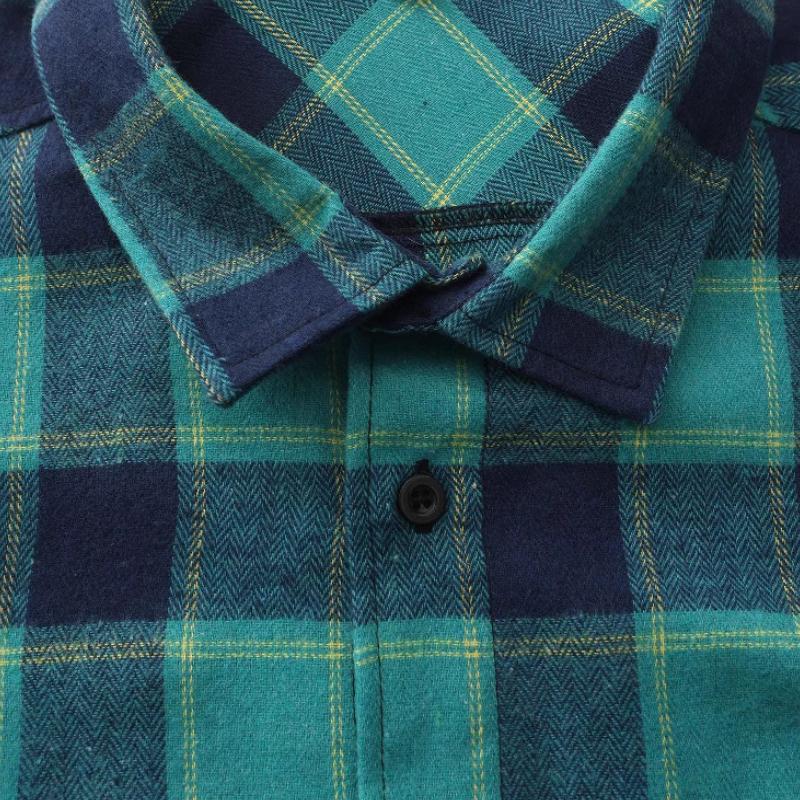 Men's Retro Casual Plaid Lapel Long Sleeve Shirt 32419189TO