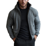 Men's Grey Hooded Zip-Up Jacket 59468782U