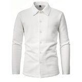 Men's Diamond Jacquard Solid Color Long Sleeve Shirt 06528198Y