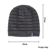 Men's Vintage Plush Lined Warm Knitted Hat 14064890Y