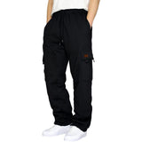 Men's Casual Elastic Waist Drawstring Multi-Pocket Loose Sports Pants 84805947M