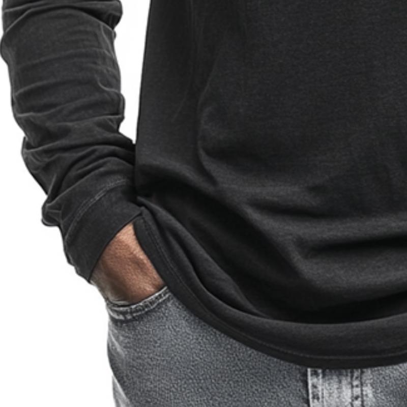 Men's Retro Casual Round Neck Long Sleeve T-Shirt 72918841TO