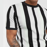 Men's Casual Striped Colorblock Short Sleeve T-Shirt 92115363TO