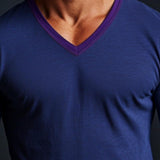 Men's V-neck Casual Long-sleeved Bottoming T-shirt 66596706F