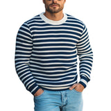 Men's Striped Knit Crew Neck Slim Fit Sweater 58710573Y