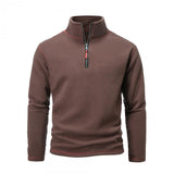 Men's Solid Polar Fleece Half Zip Neck Long Sleeve Outdoor Casual Sweatshirt 26479966Z