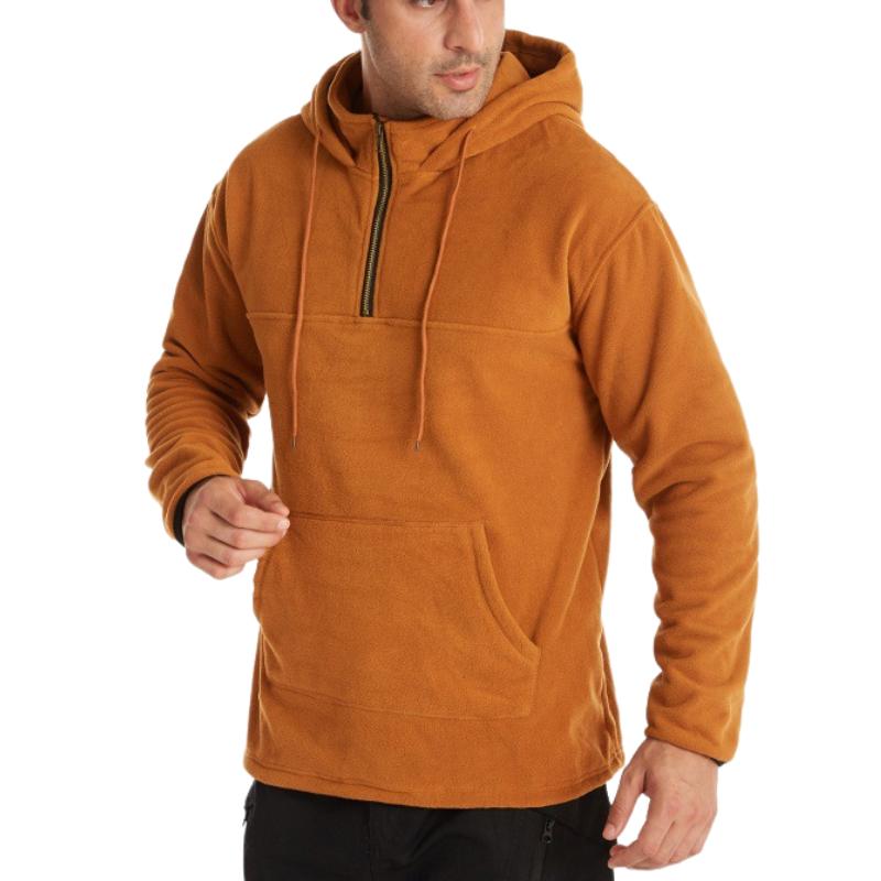 Men's Sports Solid Color Polar Fleece Hoodie 40730394F