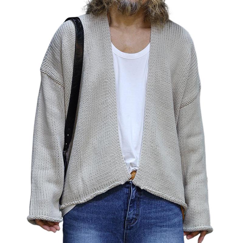 Men's Retro Casual Solid Color Knit Cardigan 84381325TO