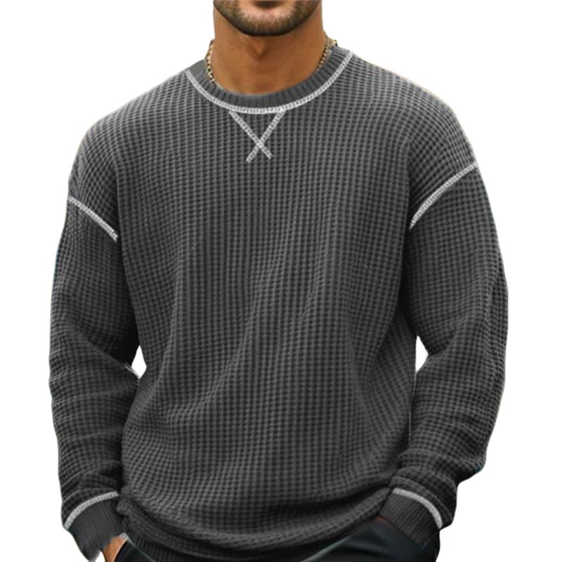 Men's Casual Outdoor Waffle Crew Neck Sweatshirt 57147123X