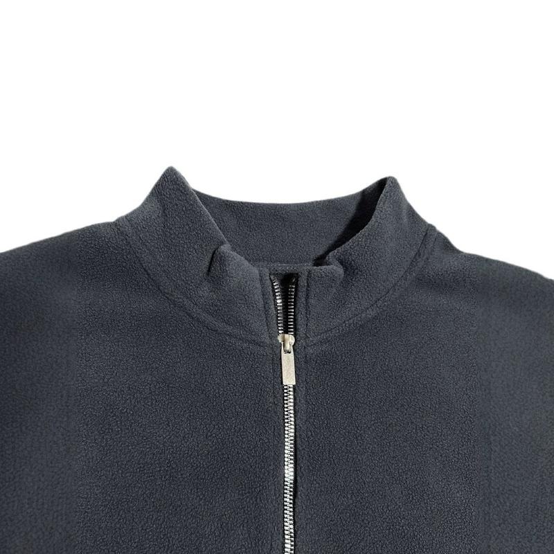 Men's Loose Fleece Stand Collar Solid Color Sweatshirt 87469164X