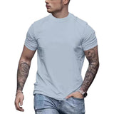 Men's Solid Color Round Neck Short Sleeve T-Shirt 88275508Y