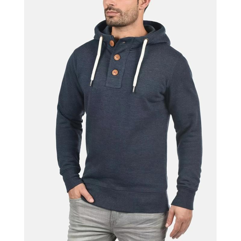 Men's Casual Solid Color Button Hooded Sweatshirt 42620421Y