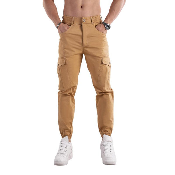 Men's Solid Color Multi-pocket Cotton Cargo Pants 79149946Z