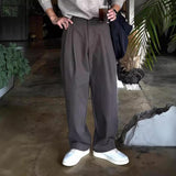 Men's Solid Color Loose Wide Leg Suit Pants 04991658Z