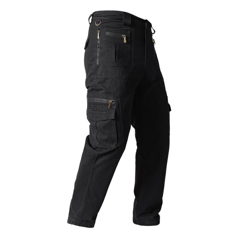Men's Casual Loose Straight Multi-pocket Cotton Cargo Pants 57658543M
