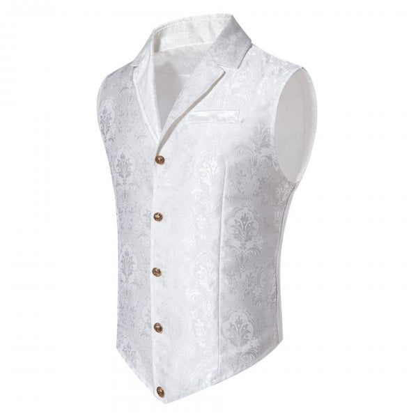 Men's Vintage Jacquard Lapel Single Breasted Vest 95449251Z